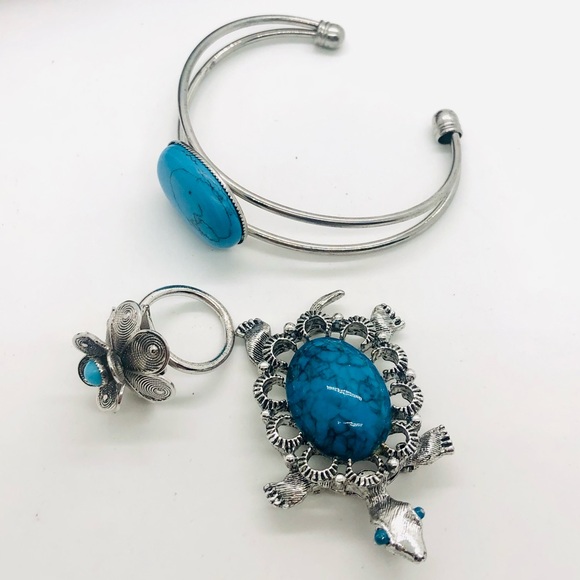 Vintage Faux Turquoise Jewelry lot - Picture 12 of 14
